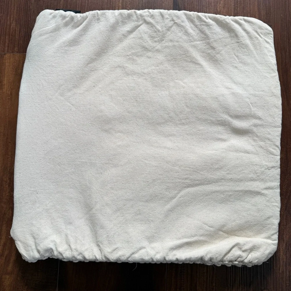 Tahari Home Macrame Pillow Cover Cream 17x17 Boho Textured Diamond Knot Cushion